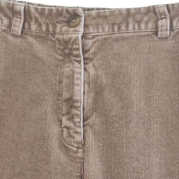 LL Bean Curvy Fit Corduroy Pants 10 TALL Flat Front Stretchy Back Soft Tan 10T - Picture 11 of 15